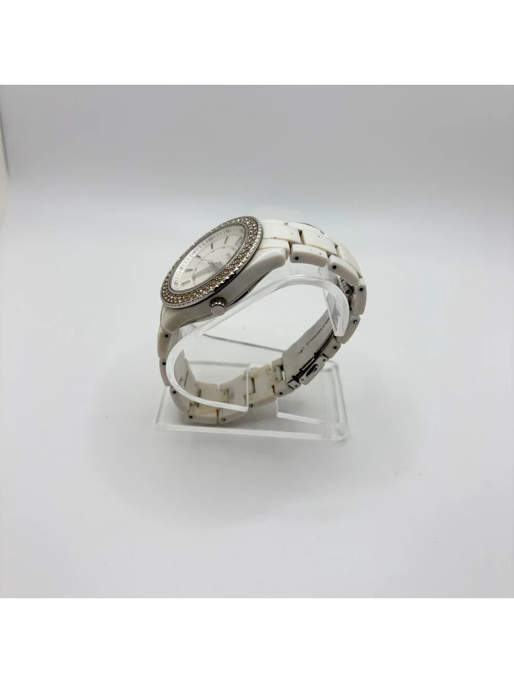 Fossil ES-2444 Women’s Bracelet Wristwatch Crystal Bezel Working New Battery
